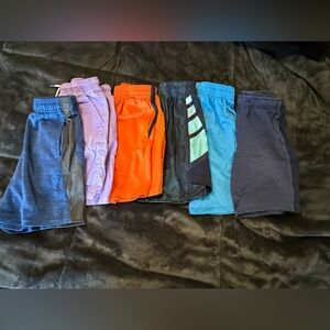 Lot of 6 Elastic Waist Casual Shorts - Assorted Colors, Size 6/7 (S)